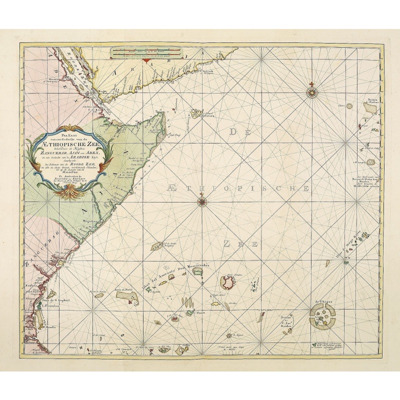 Pas-Kaat vaneen gedeelte van de Aethiopische Zee behelsende de Kusten Zanguebar, Ajan en Abex, en een gedeelte van de Arabische Kust. . .